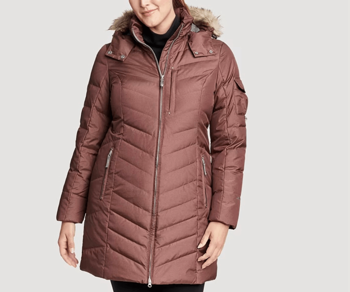 Eddie Bauer Sun Valley down fill puffer jacket size M dusty rose