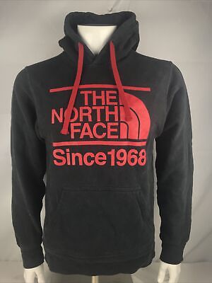 The North Face Since 1968 Mens Black Red Logo Pull Over Hoodie Sweater Sz Xs Ebay