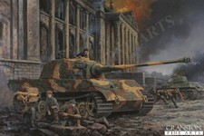 German King Tiger Tank military Art post Card Untersharfuhrer Georg Diers Berlin