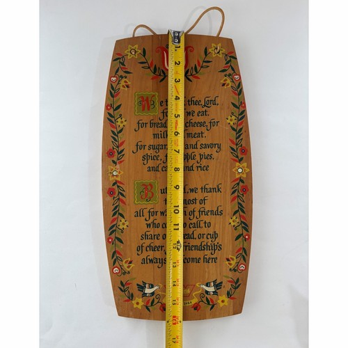Watkins Wood Prayer Wall Plaque Pennsylvania Dutch Folk Art Cutting Board Vtg - Picture 3 of 4