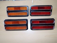 68-69-70-71-72 Chevy Gmc Pickup Truck 4 Side Marker Lamp Set Amber Red W Trim