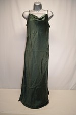 NWT Quince 100% Washable Silk Cowl Neck Slip Forest Green Dress Size Small