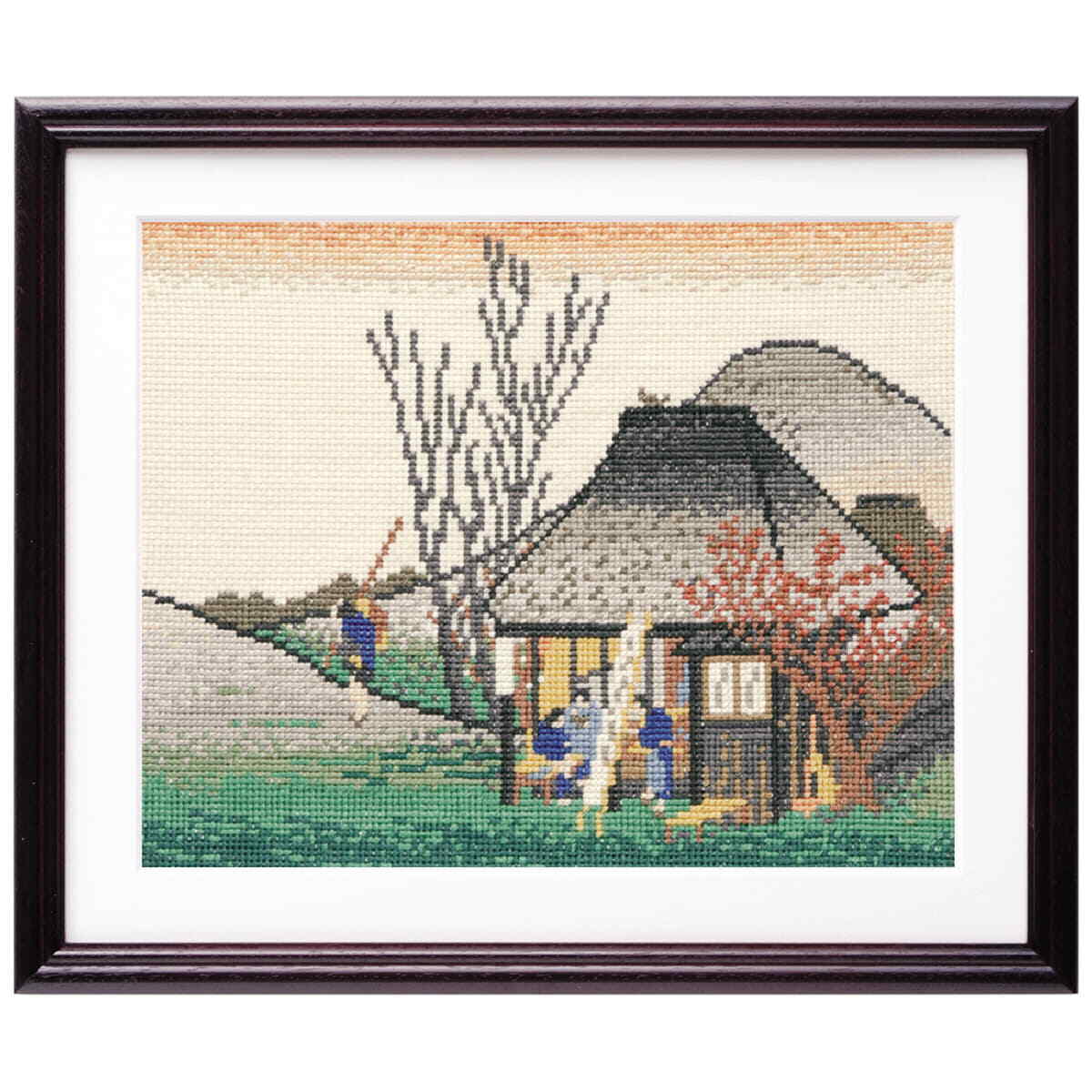 Olympus counted cross stitch kit ""The Famous Teahouse at Mariko by Ando Hiroshig