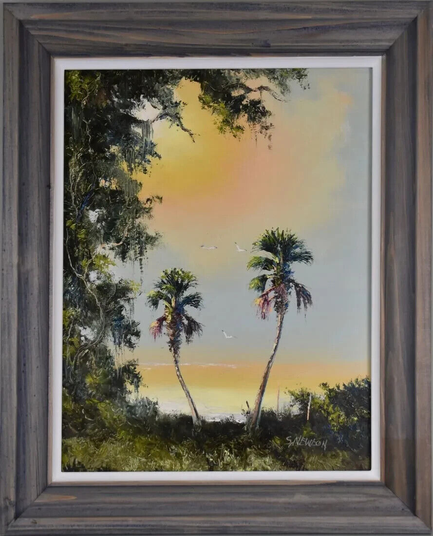 SAM NEWTON (1948-Present) FLORIDA HIGHWAYMEN , Sunset Everglades, 20" x 16"