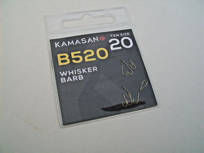 50 X Kamasan B520 Taglia 20 – Ganci Micro Barbato A Codolo Piatto Per Pesca Alla Bolognese E Match