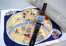 TITI PARISIEN! Swatch with Famous PARIS ART MAP By JACQUES BENOIT! NIB-RARE!