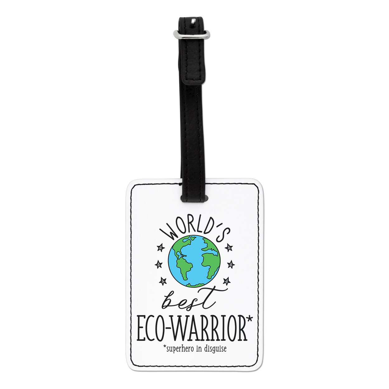 World's Best Eco-Warrior Visivo Targhetta Bagaglio Borsa Valigia