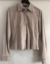 Ideology Women's Size Large 100% Tan Leather Shirt Jacket Unlined
