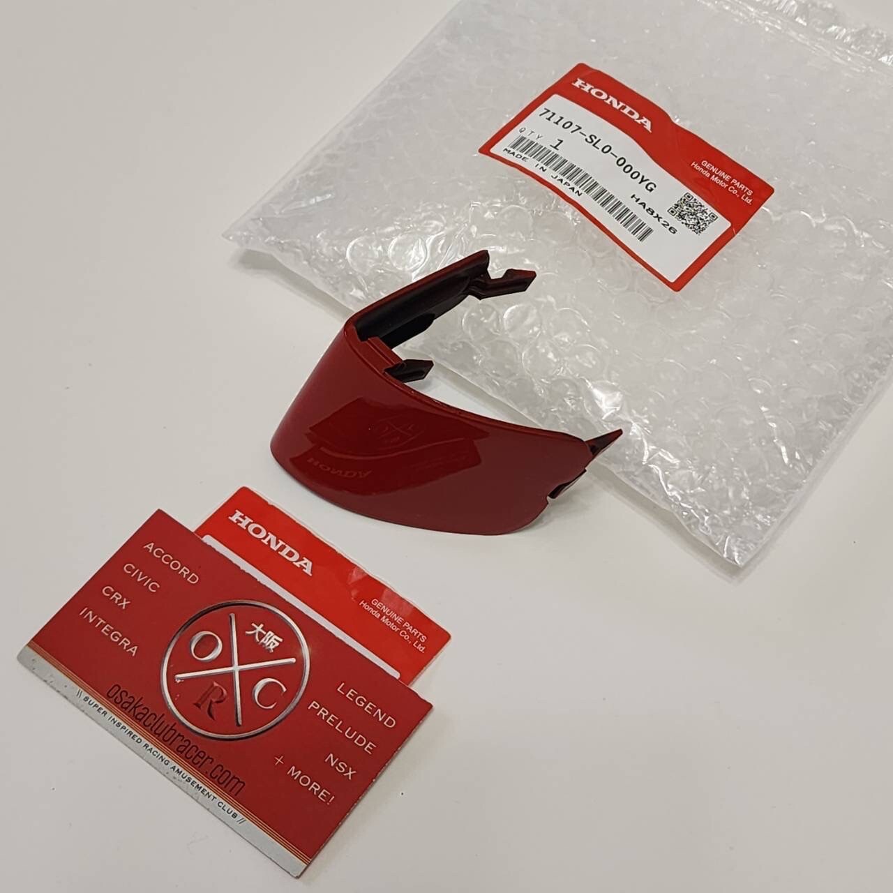 Genuine OEM 99-01 Acura NSX Front Bumper Tow Hook Cover Cap NEW Formula Red R510