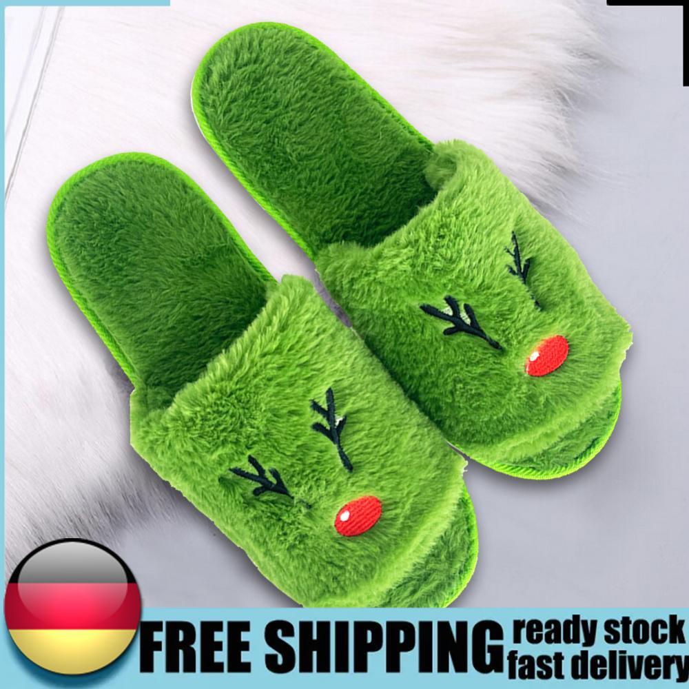 APL Open Toe Elk Slippers Reindeer Slippers Comfortable Winter Home Slippers for Men