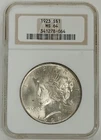 1923 Peace Silver Dollar NGC MS64 US Coin