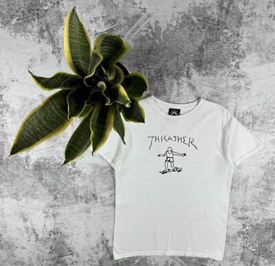 Thrasher Skateboarding Gonz Graphic Print Rap Y2K Baggy Relaxed T-Shirt Tee