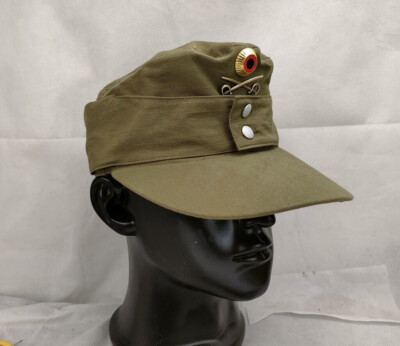 WW2 GERMAN ARMY M43 AFRIKA KORPS TWO COCKADE ROUNDEL POST WAR FIELD CAP ...