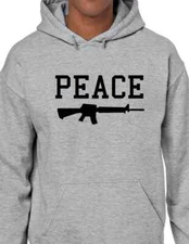 Peace AR-15 Hoodie Gun Rights Second Amendment AR15 Molon Labe Hooded Sweatshirt