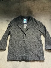 White Stuff Wool Style Coat / Jacket - Weaver Grey - Lined - Pockets - Size 18