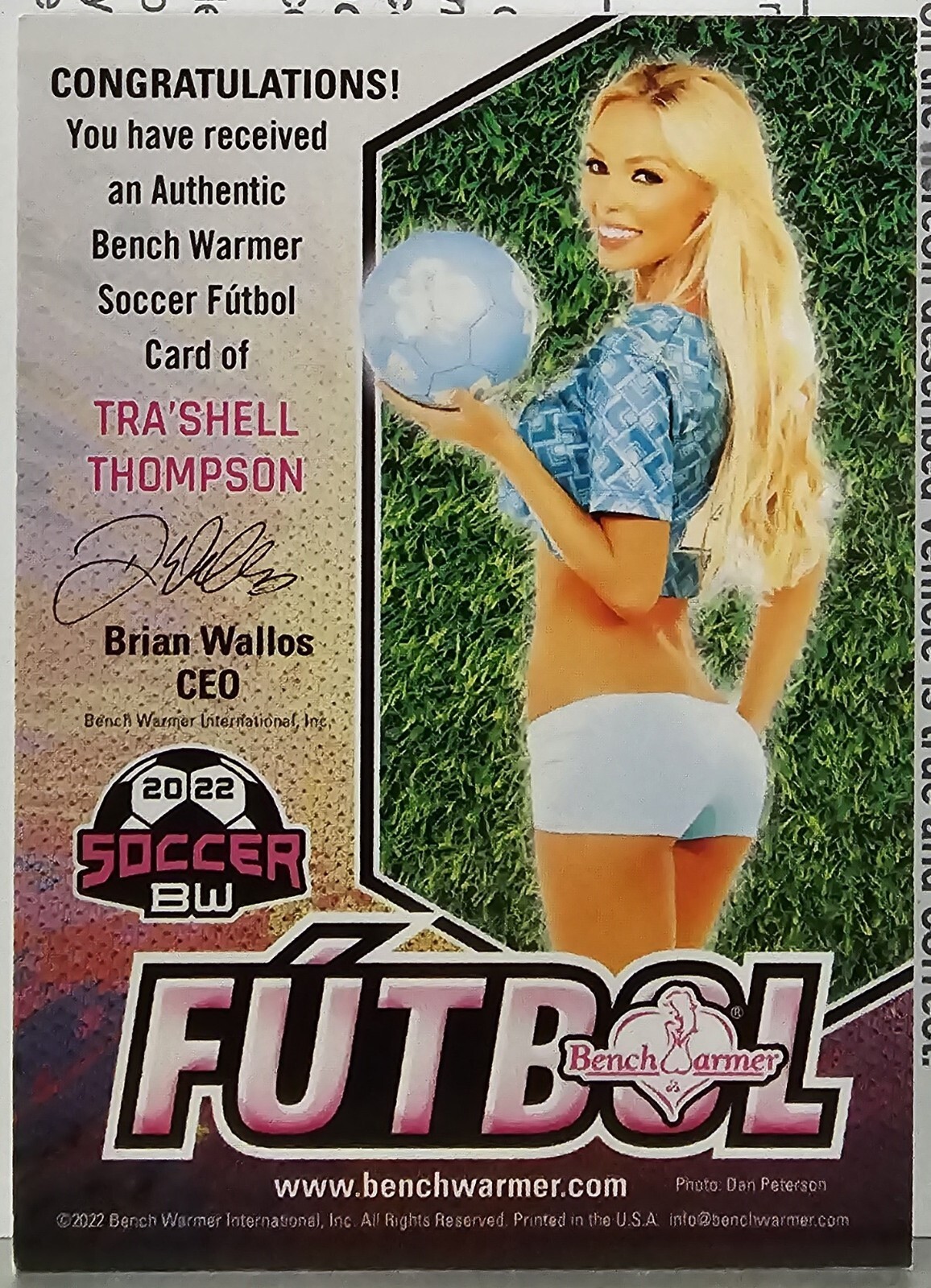 Tra'Shell Thompson #2 of 5 Made - Futbol ~2022 Soccer BW Benchwarmer ...