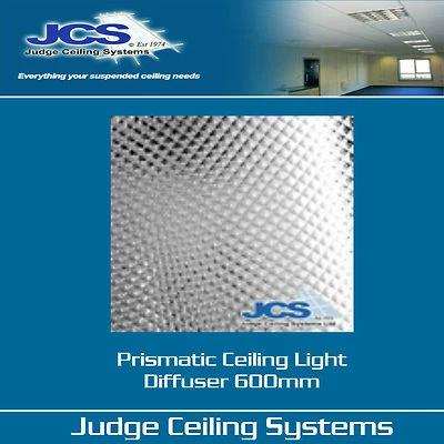 JCS Prismatic Light Diffusers Clear 600 x 600mm. Suspended Ceilings. Box of 20