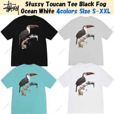 ★送料・関税込★STUSSY★Toucan T-Shirt Ocean★ Stussy Toucan Tee Black Fog Ocean White 4colors Size S-XXL