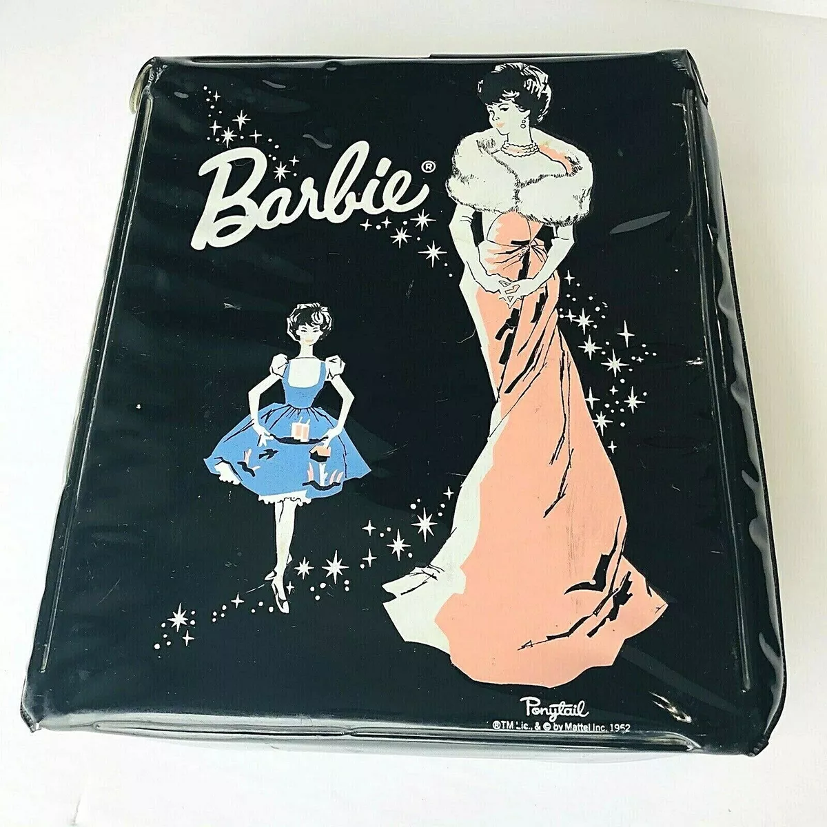 VINTAGE Barbie Carrying Case 1962 Ponytail Black Vinyl Mattel