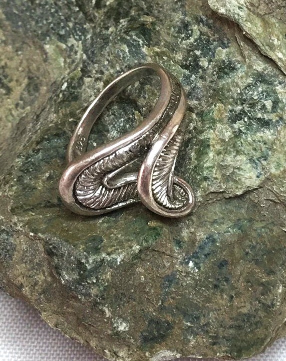 Unique Dramatic Handmade Wave Solid Sterling Silv… - image 2