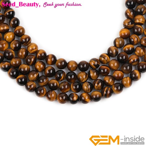 Round Natural Yellow Tiger's Eye Gemstone Beads For Jewelry Making Strand 15" - 第 36/63 張圖片