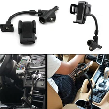 Dual USB Port Cigarette Lighter Socket Car Mount Charger Holder For Phone 6S SG