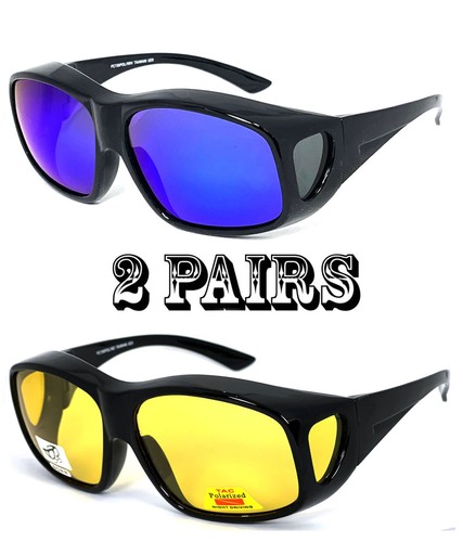 GROSSE PASSFORM ÜBER SEHSTÄRKE BRILLE POLARISIERTE SONNENBRILLE ABDECKUNG RUNDUM - Bild 28 von 30