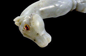 Mughal Jade Horse Head Handle And Dagger Ruby Eyes