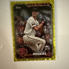 2024 Topps Taylor Rogers #176 Yellow Crackle 04/50 San Francisco Giants