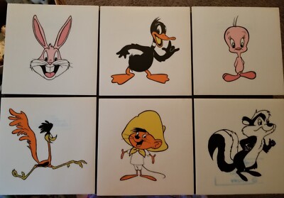 VTG Warner Bros. Vinyl Floor Tiles Bugs Bunny,  Tweety +4 More By Amtico...