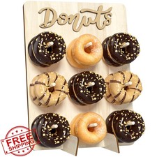 APOIMNA Wood Donut Wall Display Stand, Holds 18 Donuts, Party Decorations 1 ...