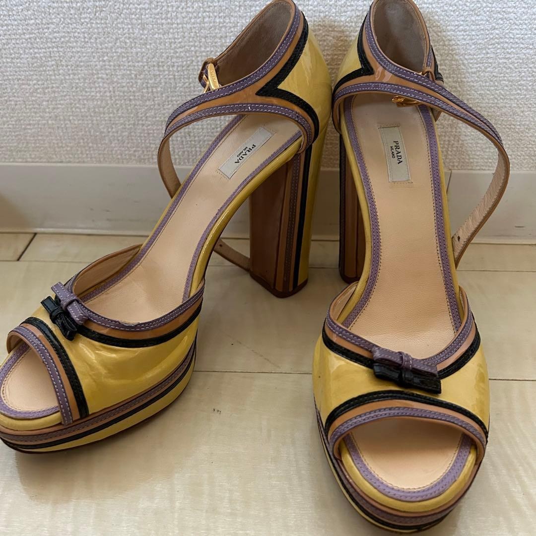 Rare PRADA Design High Heels Sandals Pumps Size 39 12cm Heel