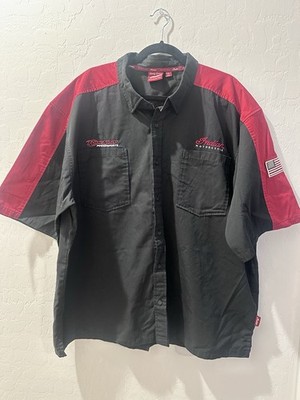 Indian Motorcycle Men s Red & Black Shop Work Shirt Size XXL -EUC!