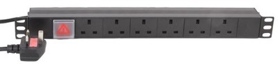 LMS DATA - 1U 6 Way Switched 13A  Mains Sockets Horizontal PDU