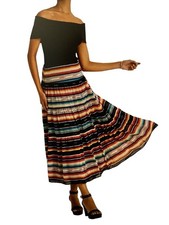 NUEVO CON ETIQUETAS LAUREN RALPH LAUREN PETITE MANTA-RAYAS MOTIVO FALDA NEGRA 4PS