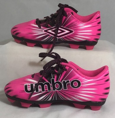 Umbro Soccer Cleats Childrens Size 9 K kids Hot Pink Black White Sports Shoes