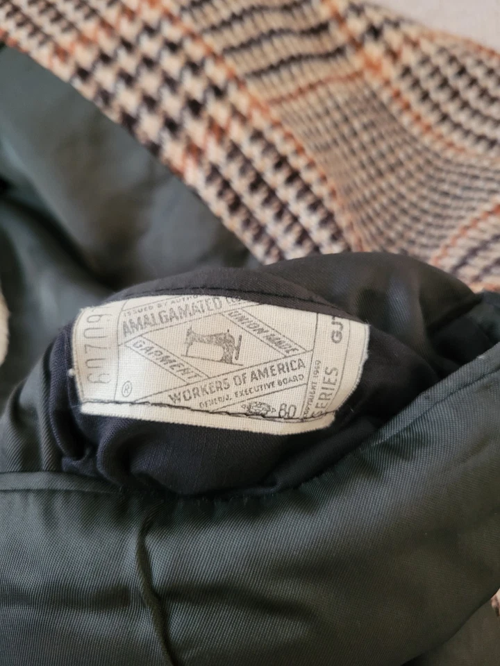 Vintage Brooks Brothers 346 Blazer 42 USA Union Made Tweed Leather Elbow 70s - Image 2 of 4