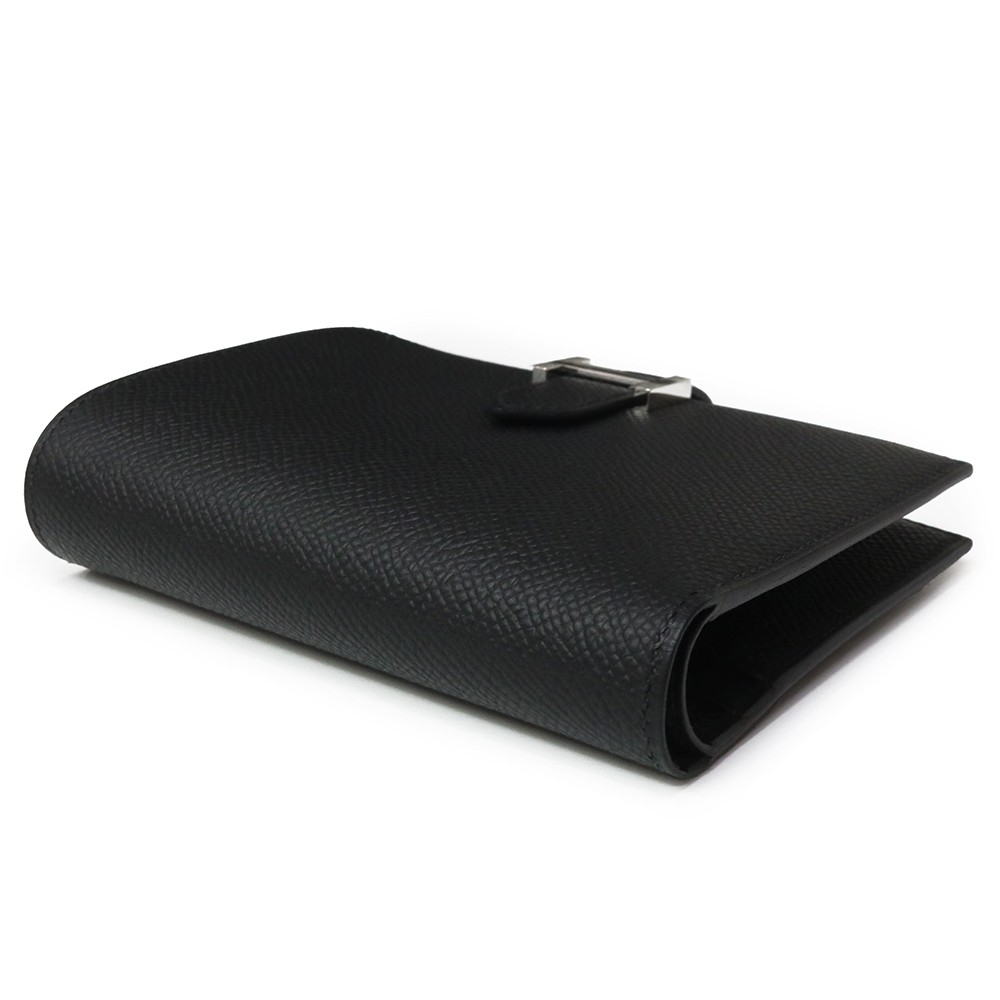 HERMES Bearn compact Epsom calfskin, Noir (Black) Wallet image 8