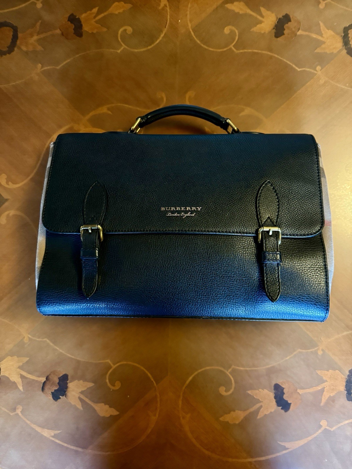 Burberry - Rare vintage satchel - Black and house check image 2