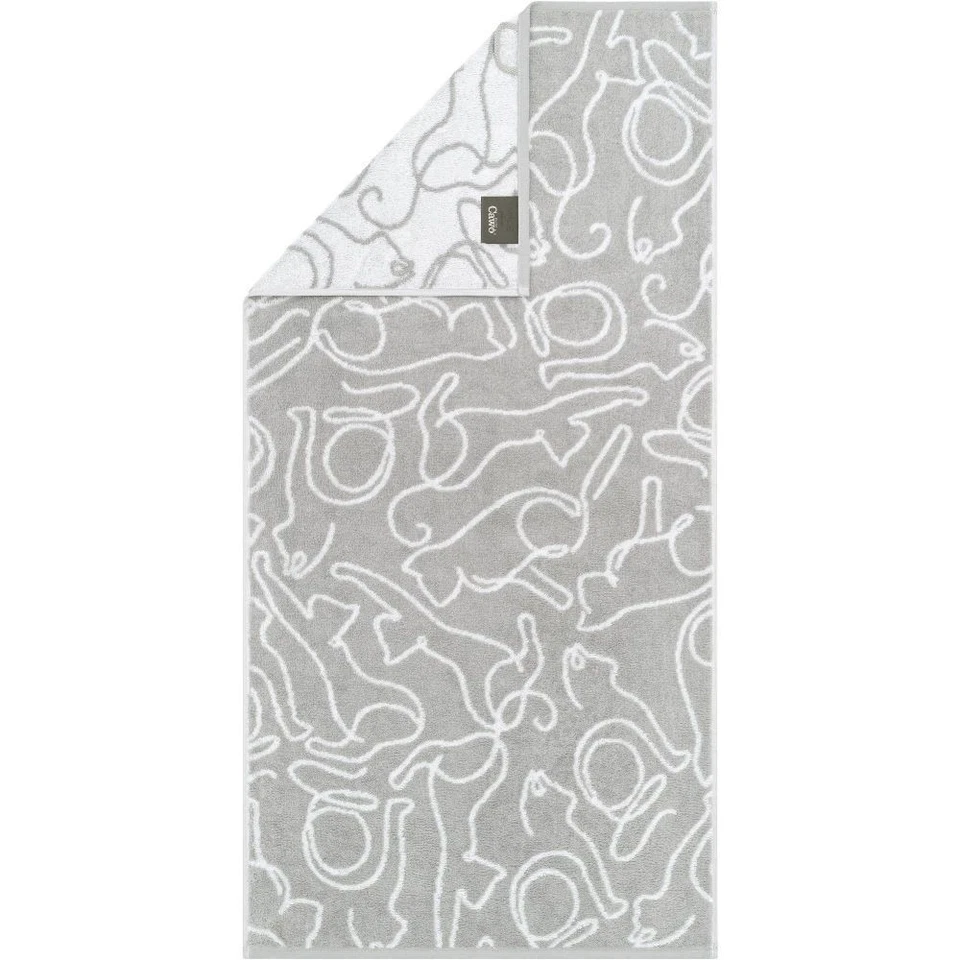 Cawö Gästetuch Handtuch oder Duschtuch  Cute Cats Edition 6264-76 grau weiß - Bild 1 von 2