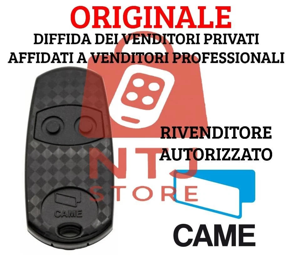 Telecomando ORIGINALE Came TOP 432 EV 2 tasti nero 433,92MHz