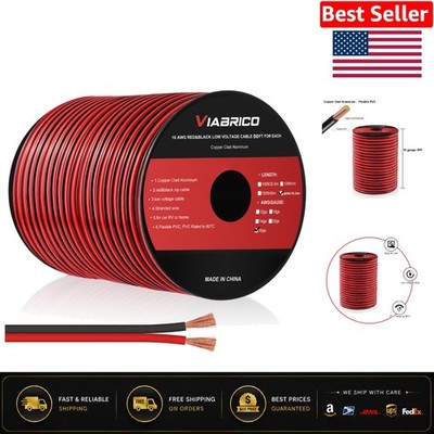 Durable 50FT 16AWG Electrical Wire - Ideal for LED Strips and Low Voltage Use
