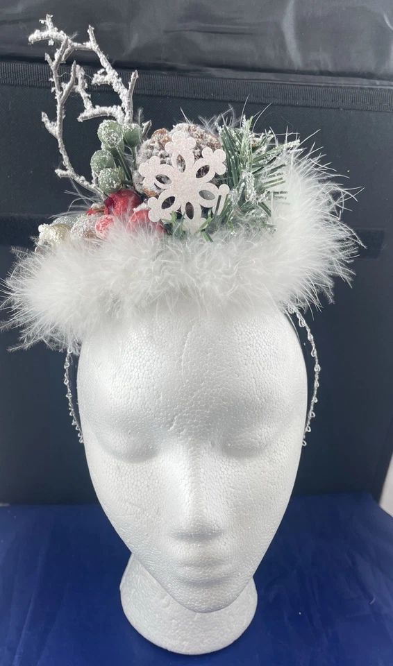 Ручной работы праздник Fascinator обруч для волос головной убор бисер Berry единственный в своем роде вечеринки - Изображение 3 из 4