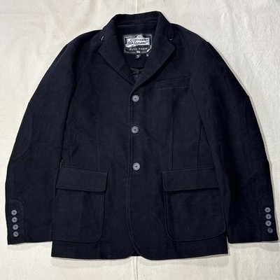 CANTERBURY OF NEW ZEALAND Pea Coat Mens M Black Full Back 3 Button Made In Italy