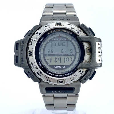 CASIO PRO TREK PRT-411 Quartz Digital Triple Sensor Working