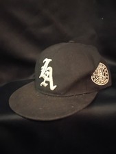 Black/White LA Logo Baseball Cap Hat with Los Angeles California Side Patch