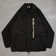 Vintage Police Coach Jacket Large Men's 1990s Black Workwear