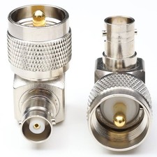 2 PCS UHF Male To BNC Female Right Angle Connectors PL259 90 Degree Adapter