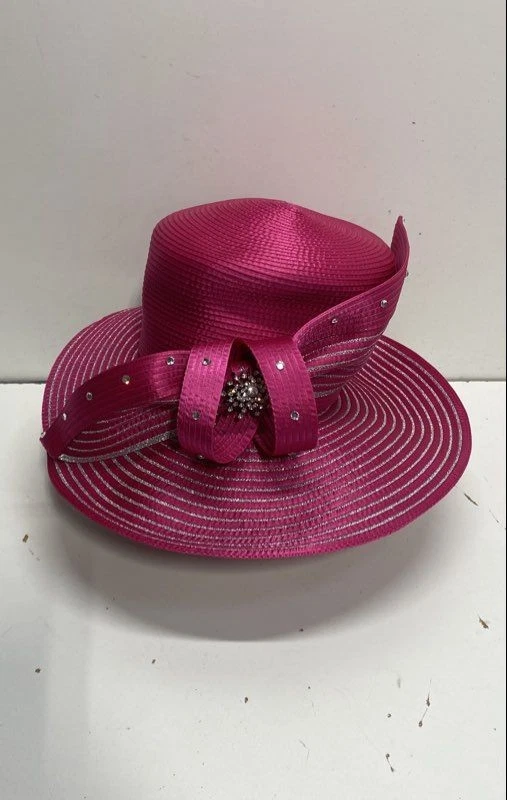 ladies pink dress hats Wide Brim Formal for Women for sale No Cushion