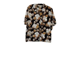 Vintage AgRags by Dow AgroSciences Womens Camp Shirt Cotton Plant Print Plus 1X